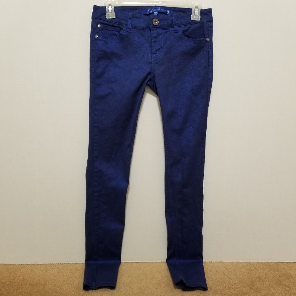 Sapphire Ink pants 3 glittery metallic skinny stretch rockstar gf low rise waist